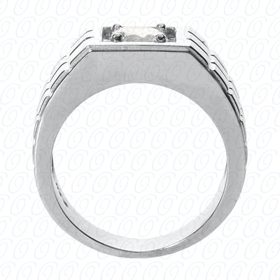 14 Karat White Gold Solitaires Cut Diamond Unique Engagement Ring 