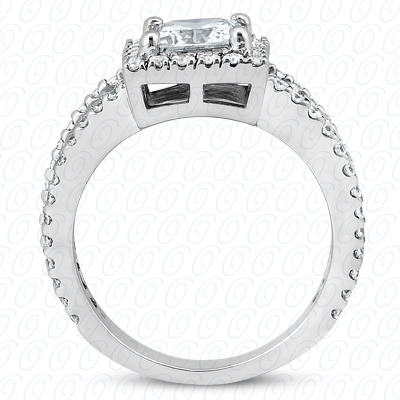 14 Karat White Gold  Cut Diamond Unique Engagement Ring 
