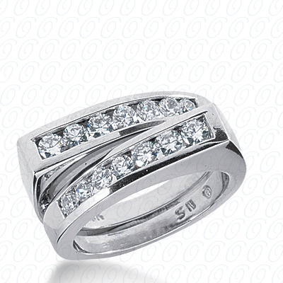 14 Karat White Gold  Cut Diamond Unique Engagement Ring 