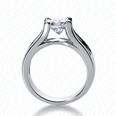 14 Karat White Gold  Cut Diamond Unique Engagement Ring 