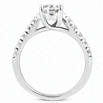 14 Karat White Gold  Cut Diamond Unique Engagement Ring 