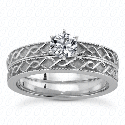14 Karat White Gold  Cut Diamond Unique Engagement Ring 