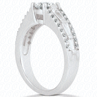 14 Karat White Gold  Cut Diamond Unique Engagement Ring 