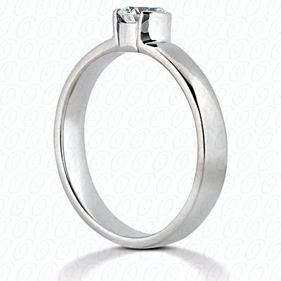 14 Karat White Gold  Cut Diamond Unique Engagement Ring 