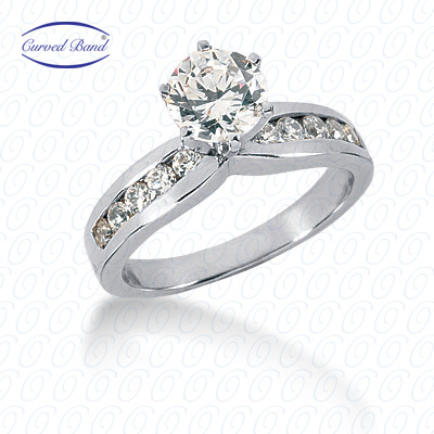 14 Karat White Gold  Cut Diamond Unique Engagement Ring 