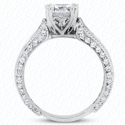 14 Karat White Gold  Cut Diamond Unique Engagement Ring 