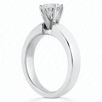 14 Karat White Gold  Cut Diamond Unique Engagement Ring 
