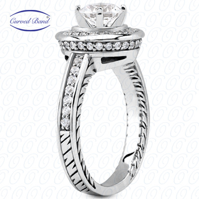 0.50 CT. 14 Karat Pink Gold Halo Petite  Cut Diamond Engagement Ring Petite Style
