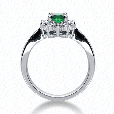 14 Karat White Gold  Cut Diamond Unique Engagement Ring 