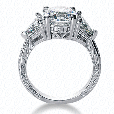 14 Karat White Gold  Cut Diamond Unique Engagement Ring 