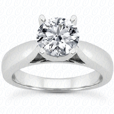 14 Karat White Gold  Cut Diamond Unique Engagement Ring 