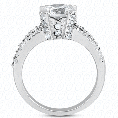 14 Karat White Gold  Cut Diamond Unique Engagement Ring 
