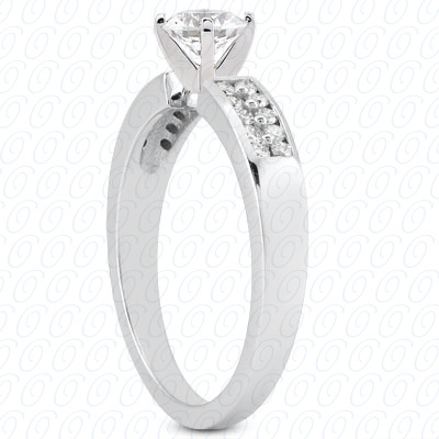14 Karat White Gold  Cut Diamond Unique Engagement Ring 