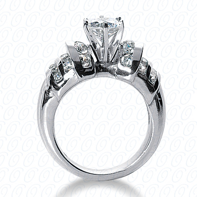 14 Karat White Gold  Cut Diamond Unique Engagement Ring 