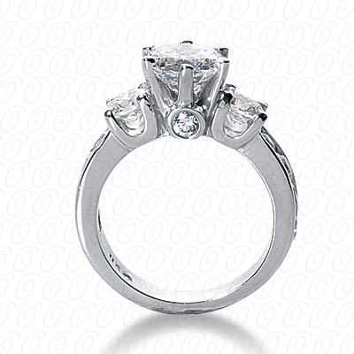 14 Karat White Gold  Cut Diamond Unique Engagement Ring 