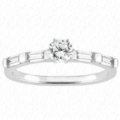 14 Karat White Gold  Cut Diamond Unique Engagement Ring 