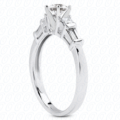 14 Karat White Gold  Cut Diamond Unique Engagement Ring 