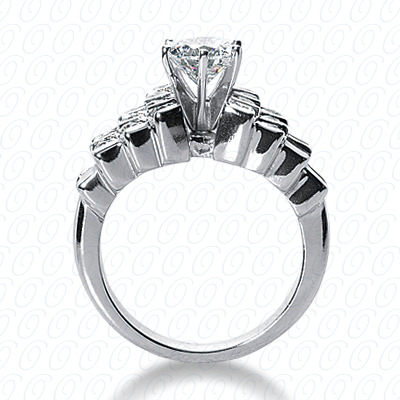 14 Karat White Gold  Cut Diamond Unique Engagement Ring 
