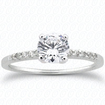 14 Karat White Gold  Cut Diamond Unique Engagement Ring 