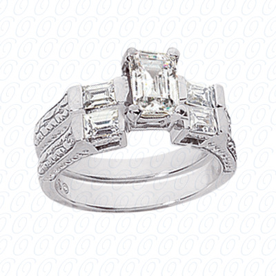 14 Karat White Gold  Cut Diamond Unique Engagement Ring 