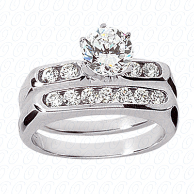 14 Karat White Gold  Cut Diamond Unique Engagement Ring 