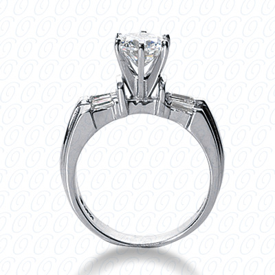 14 Karat White Gold  Cut Diamond Unique Engagement Ring 