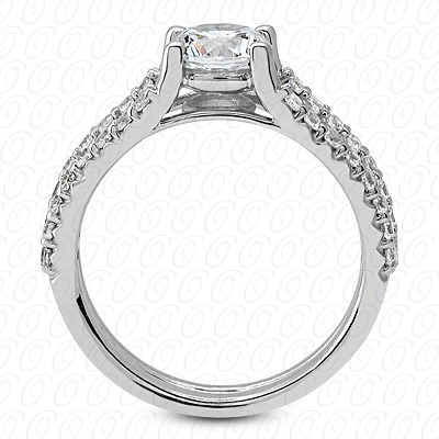14 Karat White Gold  Cut Diamond Unique Engagement Ring 