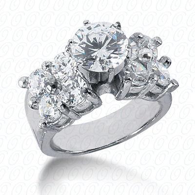 14 Karat White Gold  Cut Diamond Unique Engagement Ring 
