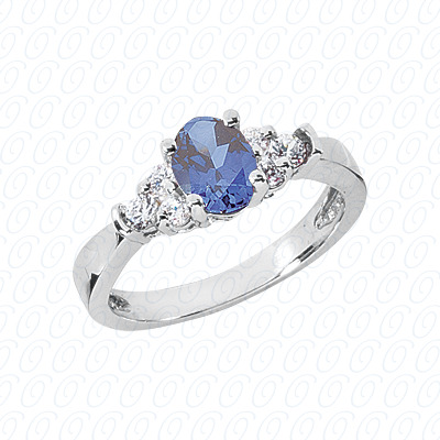 14 Karat White Gold  Cut Diamond Unique Engagement Ring 
