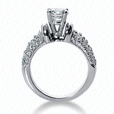 14 Karat White Gold  Cut Diamond Unique Engagement Ring 