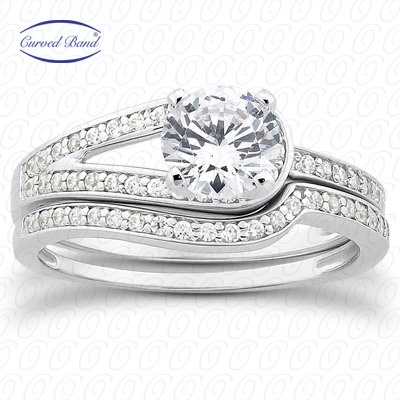 14 Karat White Gold  Cut Diamond Unique Engagement Ring 