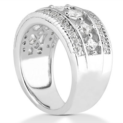 14 Karat White Gold  Cut Diamond Unique Engagement Ring 