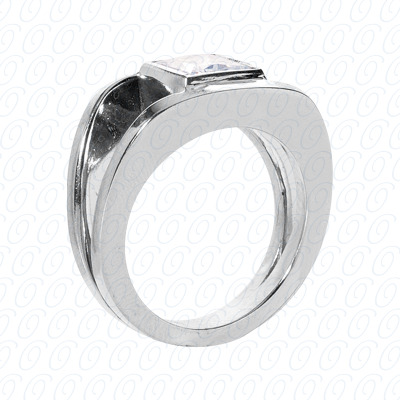 14 Karat White Gold  Cut Diamond Unique Engagement Ring 