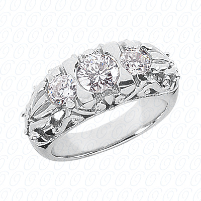 14 Karat White Gold  Cut Diamond Unique Engagement Ring 