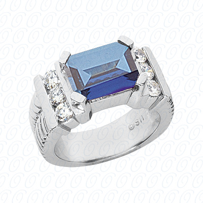 14 Karat White Gold  Cut Diamond Unique Engagement Ring 
