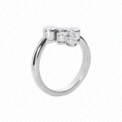 14 Karat White Gold  Cut Diamond Unique Engagement Ring 