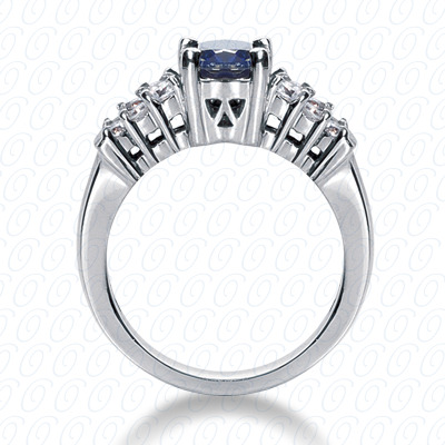 14 Karat White Gold  Cut Diamond Unique Engagement Ring 