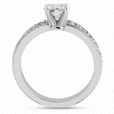 14 Karat White Gold  Cut Diamond Unique Engagement Ring 