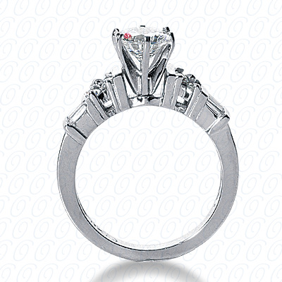 14 Karat White Gold  Cut Diamond Unique Engagement Ring 