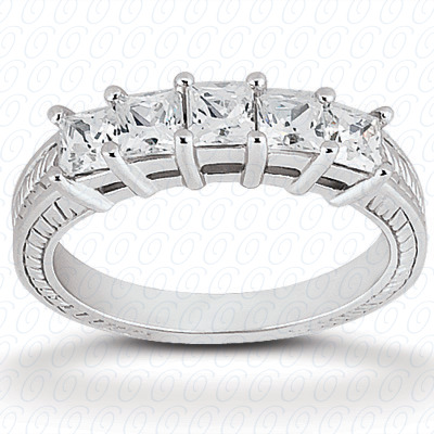 14 Karat White Gold  Cut Diamond Unique Engagement Ring 