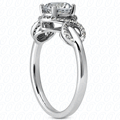14 Karat White Gold  Cut Diamond Unique Engagement Ring 