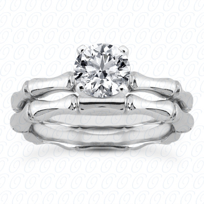 14 Karat White Gold  Cut Diamond Unique Engagement Ring 