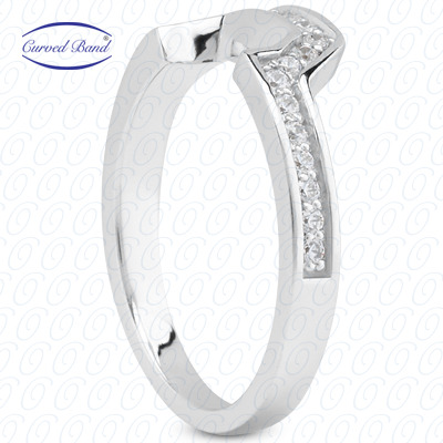14 Karat White Gold  Cut Diamond Unique Engagement Ring 