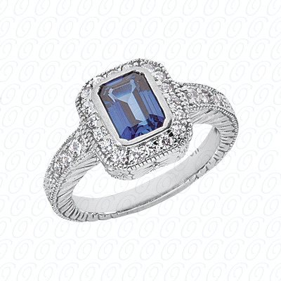 14 Karat White Gold  Cut Diamond Unique Engagement Ring 
