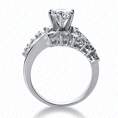 14 Karat White Gold  Cut Diamond Unique Engagement Ring 
