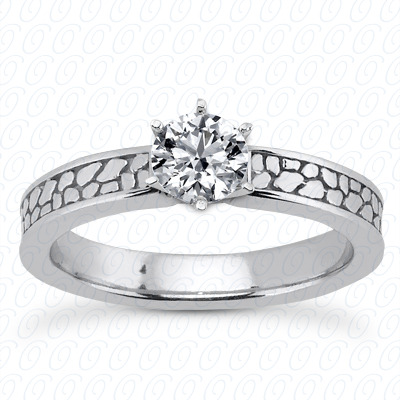14 Karat White Gold  Cut Diamond Unique Engagement Ring 