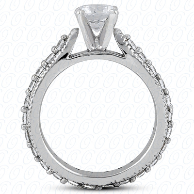 14 Karat White Gold  Cut Diamond Unique Engagement Ring 