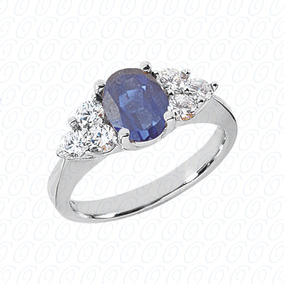 14 Karat White Gold  Cut Diamond Unique Engagement Ring 