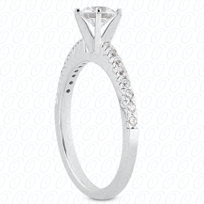14 Karat White Gold  Cut Diamond Unique Engagement Ring 