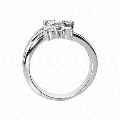 14 Karat White Gold  Cut Diamond Unique Engagement Ring 